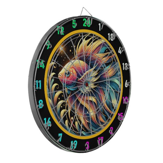 Vivid Betta Fish Dartboard Charm Dartscheibe (Vorderseite Links)