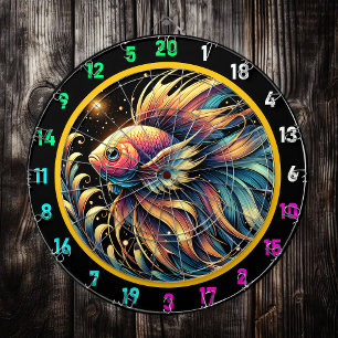 Vivid Betta Fish Dartboard Charm Dartscheibe