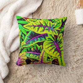 Vivid Blätter Neon Elegance Kissen