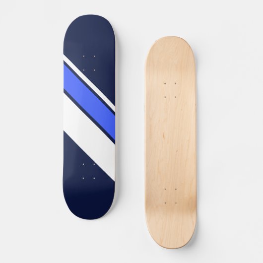 Vivid blaue Diagonal-Racing-Streifen auf der Marin Skateboard (Vorderseite)