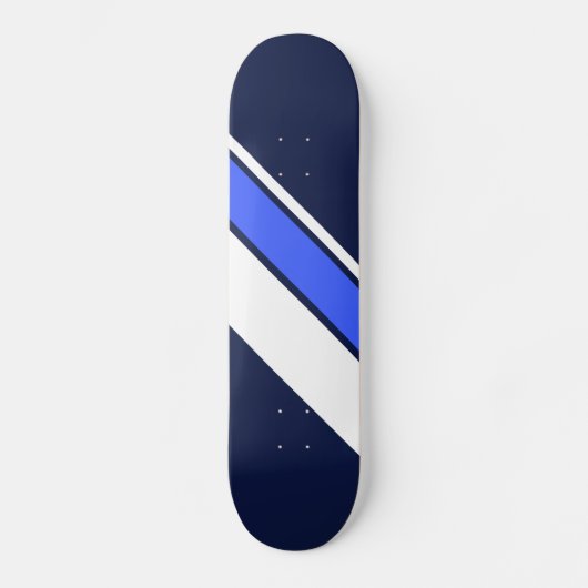 Vivid blaue Diagonal-Racing-Streifen auf der Marin Skateboard (Vorderseite)