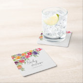 Vivid Blooms Bright Tulips Baby Dusche Rechteckiger Pappuntersetzer (Vor Ort)