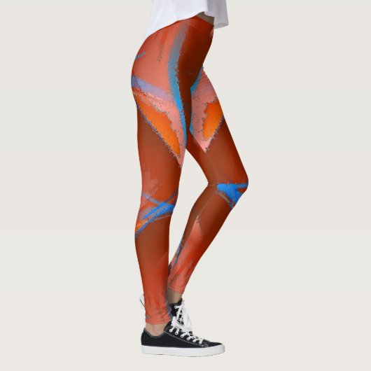 Vivid Blue Brown Orange Leggings (Rechts)