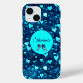 Vivid Blue Hearts Case-Mate iPhone Hülle (Rückseite)