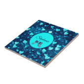 Vivid Blue Hearts Fliese (Seite)