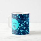 Vivid Blue Hearts Kaffeetasse (Vorderseite Links)