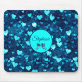 Vivid Blue Hearts Mousepad (Vorne)