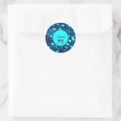 Vivid Blue Hearts Runder Aufkleber (Tasche)
