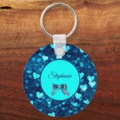 Vivid Blue Hearts Schlüsselanhänger (Vorderseite)