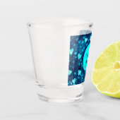 Vivid Blue Hearts Schnapsglas (Links)