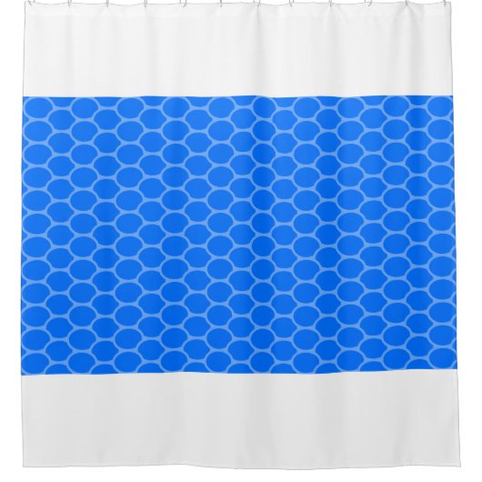 Vivid Blue Honeycomb Muster White Border Stripes Duschvorhang (Vorderseite)