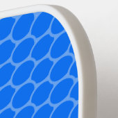 Vivid Blue Honeycomb Muster White Racing Stripes Pickleball Schläger (Linke Seite)