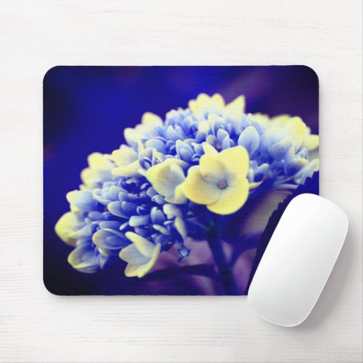 Vivid Blue Hydrangea Blume Mousepad (Mit Mouse)