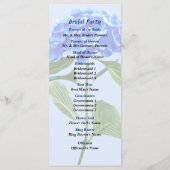 Vivid Blue Hydrangea Wedding Program Programm (Rückseite)