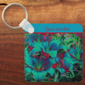 Vivid Blue Lily Blume Personalisiert Schlüsselanhänger (Vorderseite)