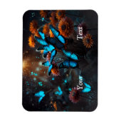 Vivid Blue Schmetterlinge Magnet (Vertikal)