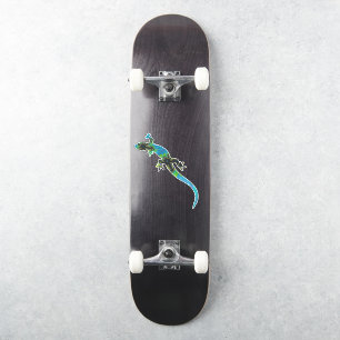 Vivid Blue und Green Fraktal Lizard Aufkleber