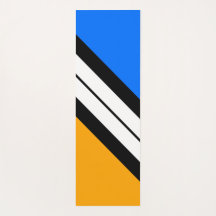 Vivid Blue Yellow White Black Slant Racing Streife