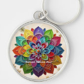 "Vivid Blume Mandala" Schlüsselanhänger (Vorne)