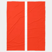 Vivid Bold Orange Sleek White Center Akzent Streif Fleecedecke (Vorderseite)