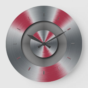 Vivid Burgundy Tones Color Complementing Große Wanduhr