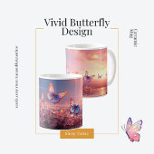 Vivid Butterfly Design Keramik Tasse