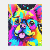 Vivid Canine Vibes Design Fleecedecke (Vorderseite)