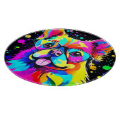Vivid Canine Vibes Design Schneidebrett (Ecke)