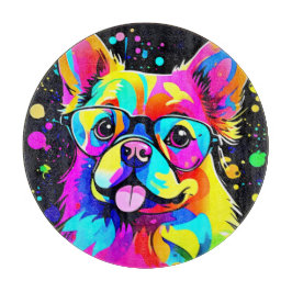 Vivid Canine Vibes Design Schneidebrett