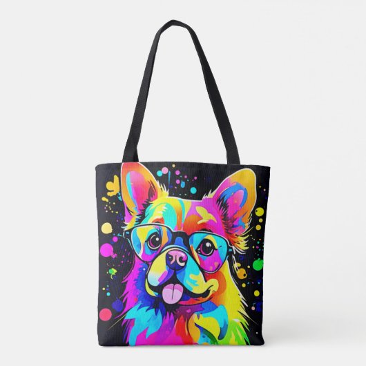 Vivid Canine Vibes Design Tasche (Rückseite)