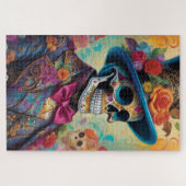 Vivid Celebration: Zuckerkulpferskelett Puzzle (Horizontal)