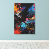 Vivid Chaos - Abstrakter Ausdruckskünstlerin Prin Leinwanddruck (Insitu (Holzboden))