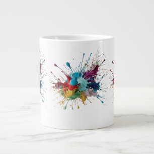 Vivid Chaos - Multicolor Abstrakt Paint Splash Jumbo-Tasse