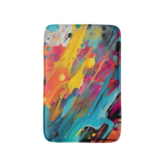 Vivid Chaos Splash Graffiti Badematte (Vorderseite Vertikal)