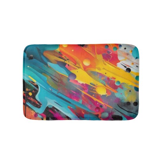 Vivid Chaos Splash Graffiti Badematte (Vorderseite)