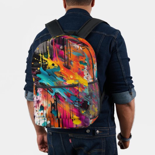 Vivid Chaos Splash Graffiti Bedruckter Rucksack (Insitu (Modell))