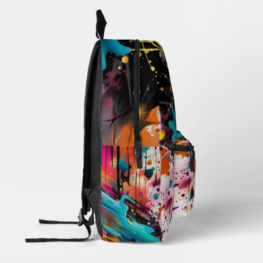 Vivid Chaos Splash Graffiti Bedruckter Rucksack (Links)