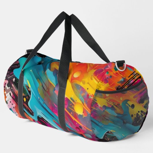 Vivid Chaos Splash Graffiti Duffle Bag (Rechte Ecke)