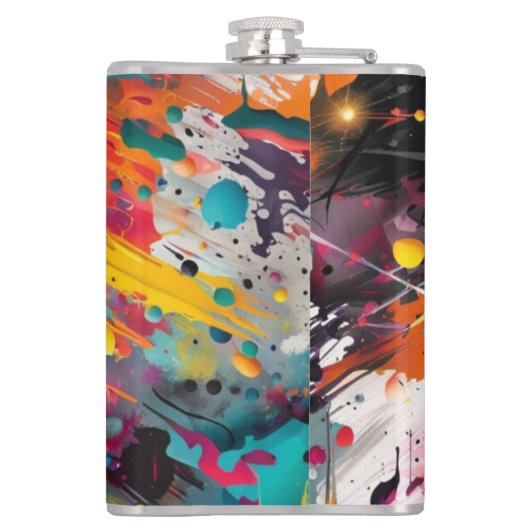 Vivid Chaos Splash Graffiti Flachmann (Rückseite)