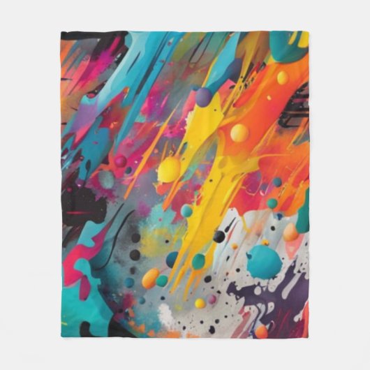 Vivid Chaos Splash Graffiti Fleecedecke (Vorderseite)
