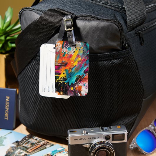 Vivid Chaos Splash Graffiti Gepäckanhänger (Vorderseite & Rückseite)