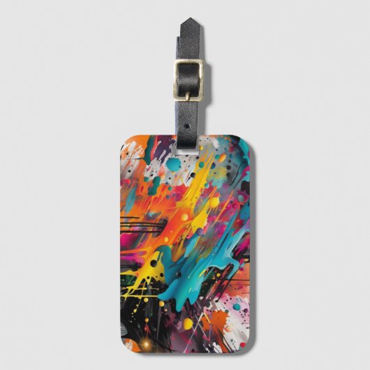 Vivid Chaos Splash Graffiti Gepäckanhänger (Vorderseite Vertikal)