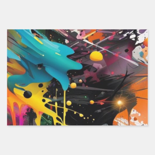 Vivid Chaos Splash Graffiti Geschenkpapier Set (Vorderseite 2)