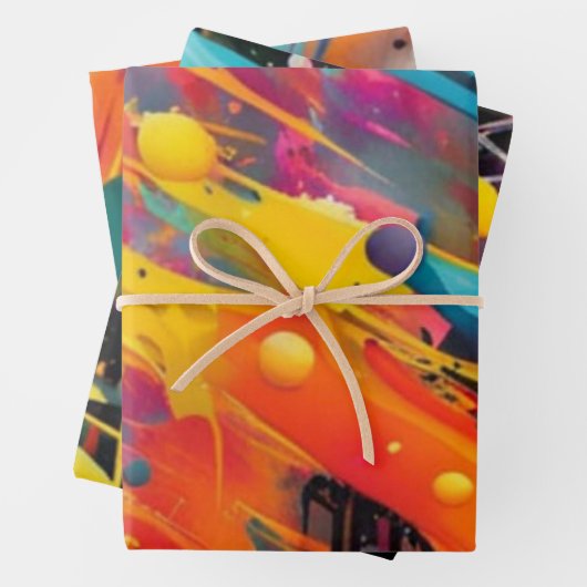 Vivid Chaos Splash Graffiti Geschenkpapier Set (Beispiel)