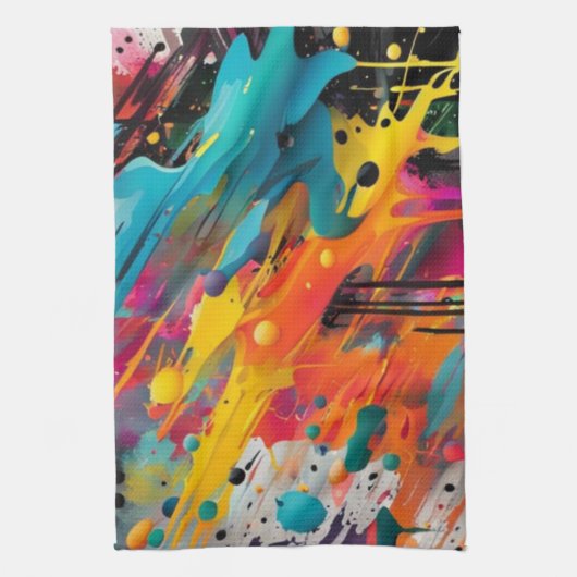 Vivid Chaos Splash Graffiti Geschirrtuch (Vertikal)