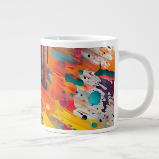 Vivid Chaos Splash Graffiti Jumbo-Tasse (Rechts)