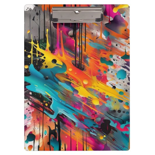 Vivid Chaos Splash Graffiti Klemmbrett (Vorderseite)