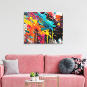 Vivid Chaos Splash Graffiti Leinwanddruck (Insitu (Wohnzimmer))
