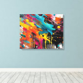 Vivid Chaos Splash Graffiti Leinwanddruck (Insitu (Holzboden))