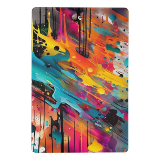 Vivid Chaos Splash Graffiti Mini Klemmbrett (Rückseite)